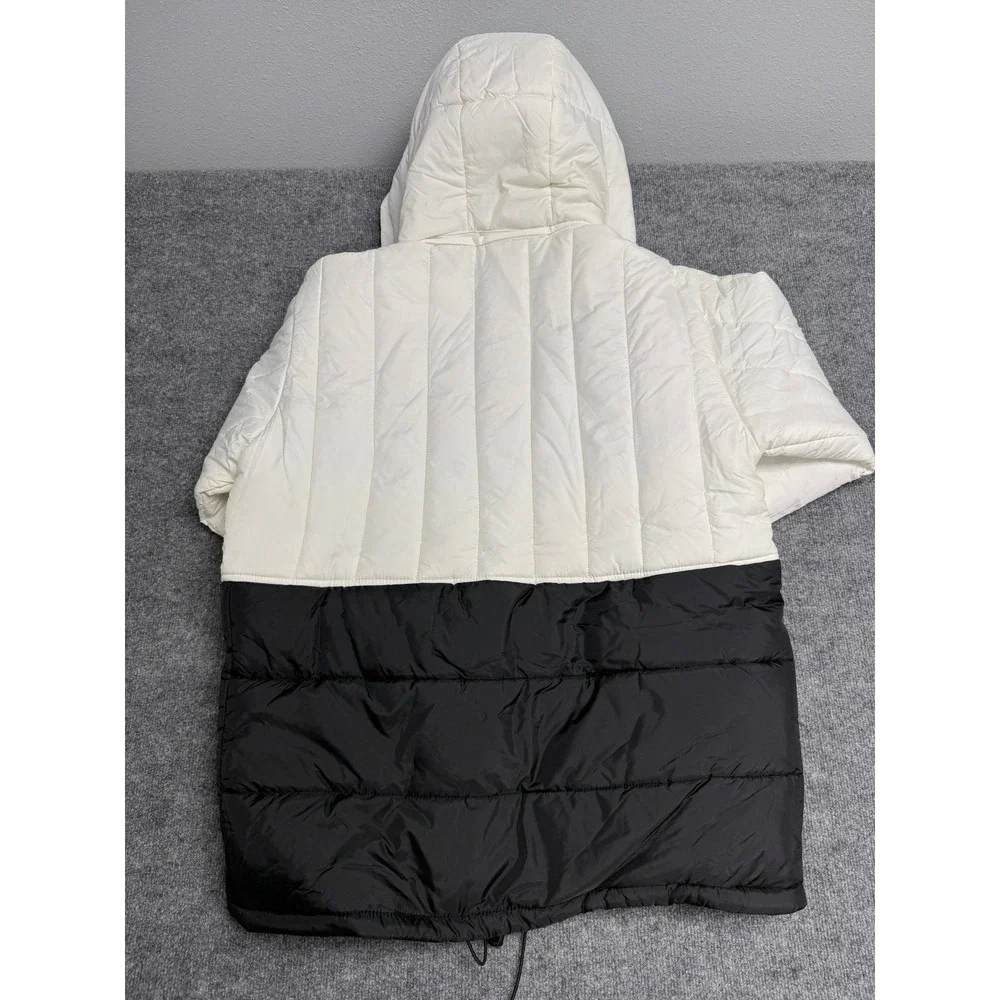 VTG Rooky‎ Men's Reversible Hooded Puffer Jacket Black Cream Size L - NEW